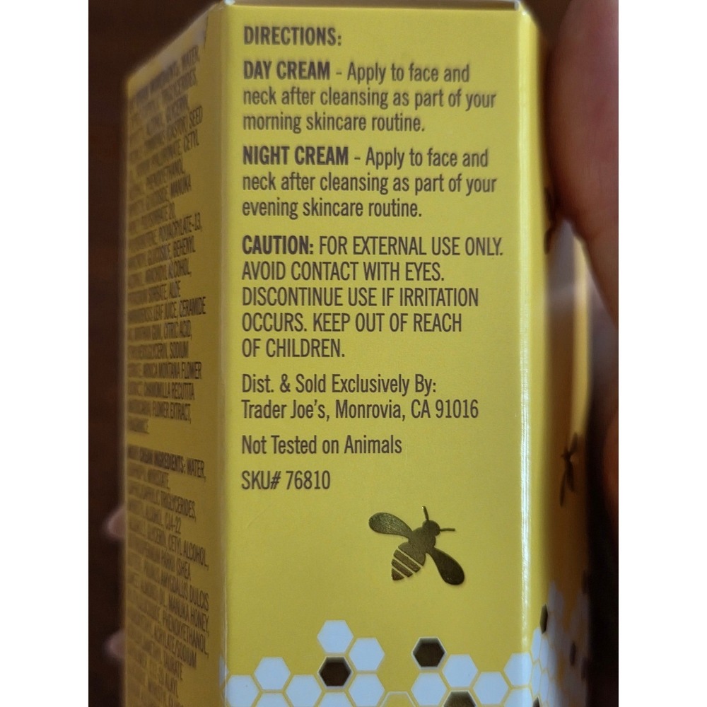 Trader Joes Honey Hydration Day & Night Cream Duo Hyaluronic Acid Manuka Honey - Picture 5 of 6